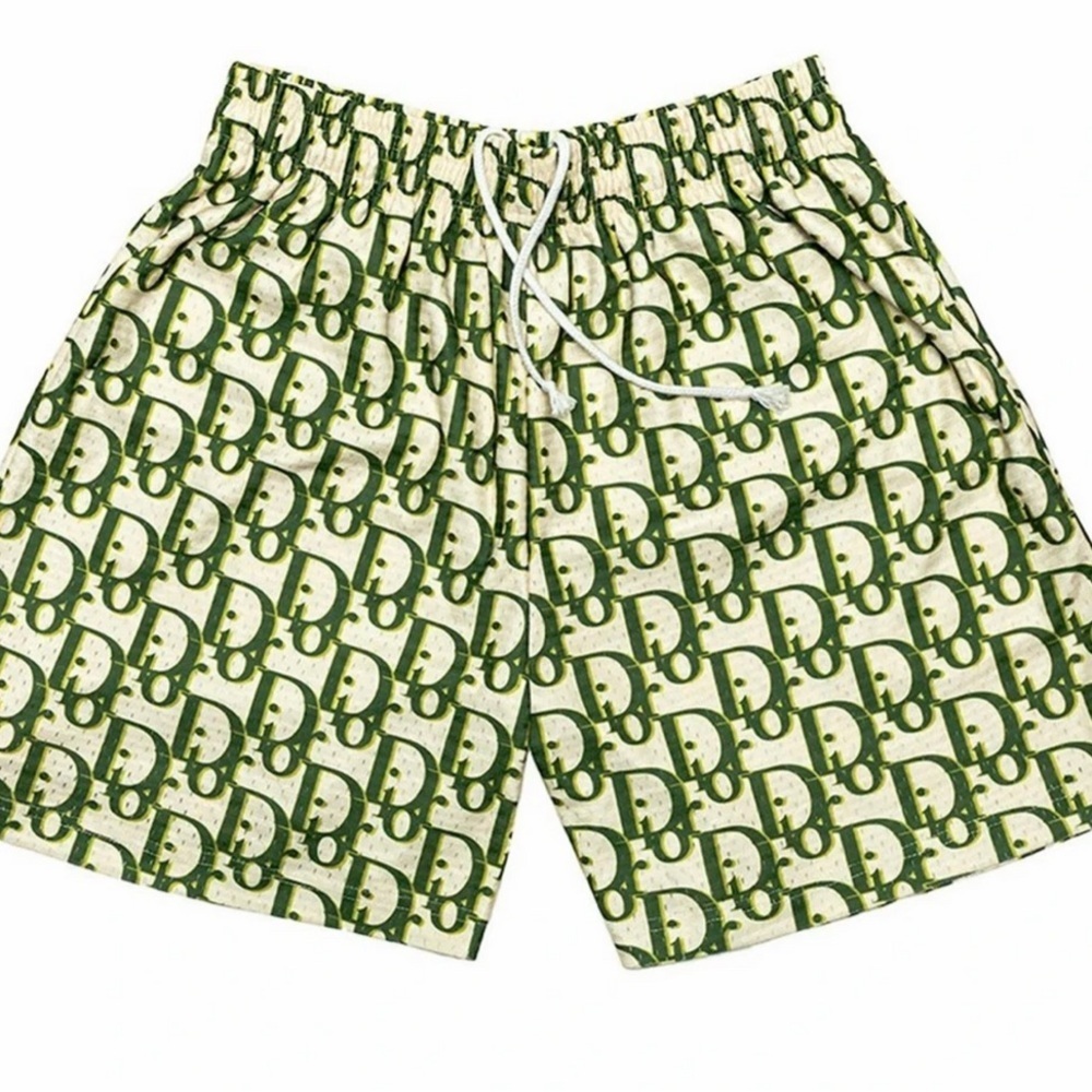 Bravest Studios x Dior Oblique Logo Shorts in White & Olive